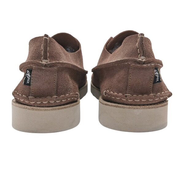 YOGI Shoes Mens Size 12 EU 46 Brown Suede Moc Toe Wedge Sole Lace Up 6658 - Picture 9 of 13